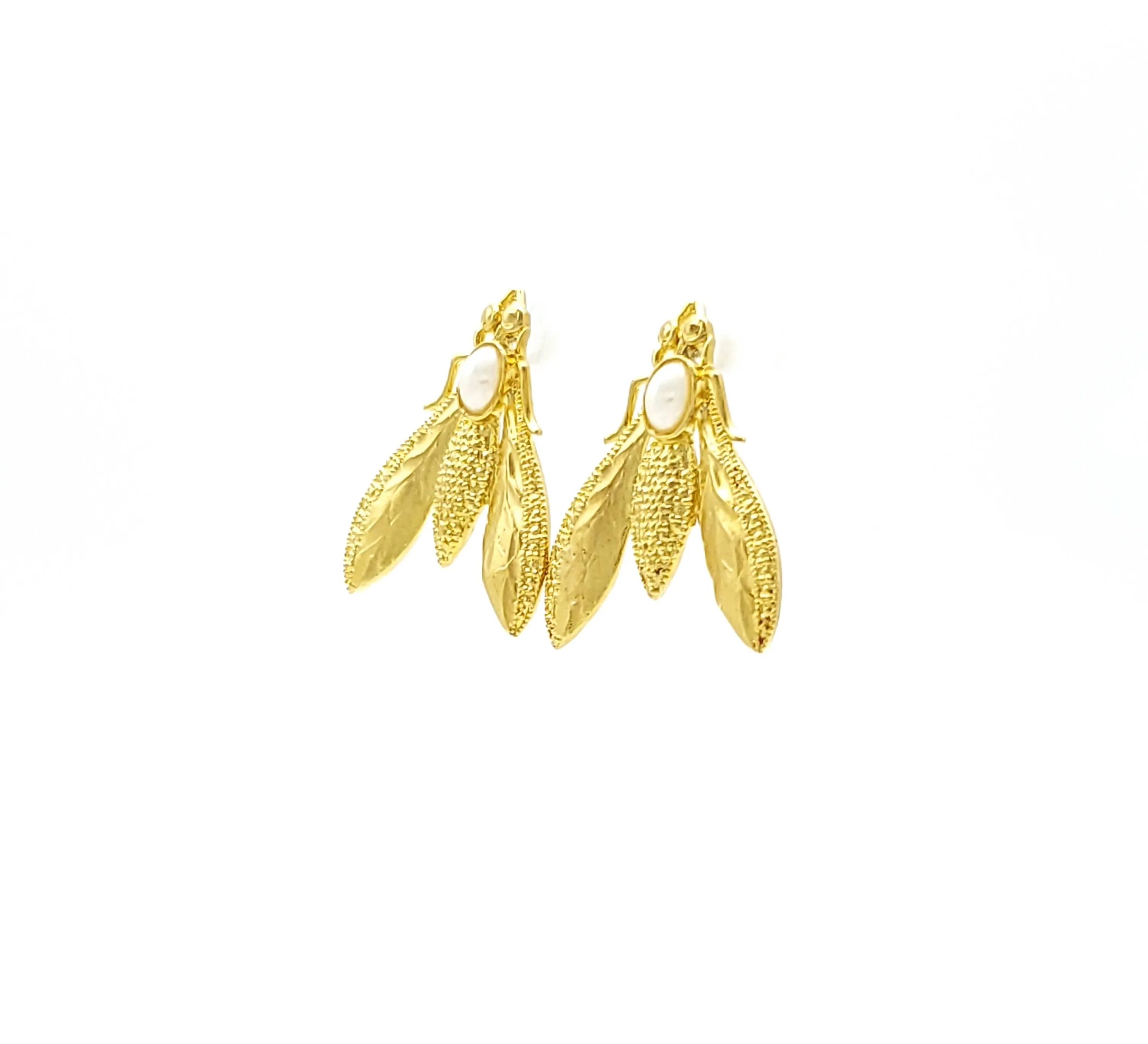 Osmia Avosetta Snow Quartz  Bee Earrings