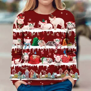 Pig - Snow Christmas - Premium Sweatshirt