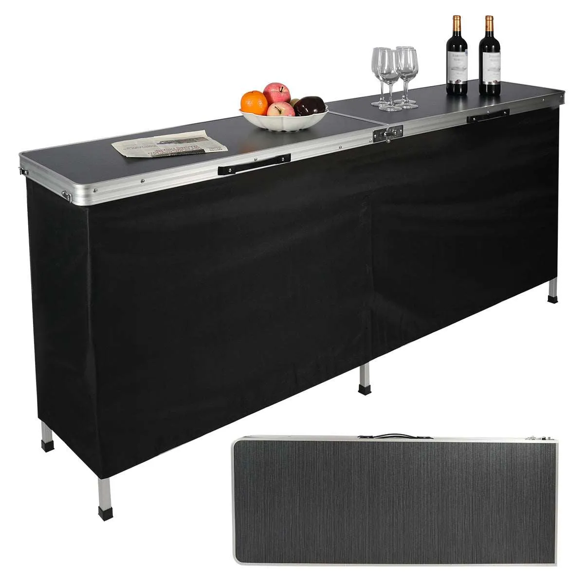 Portable Bar Table with Double Layer for Party