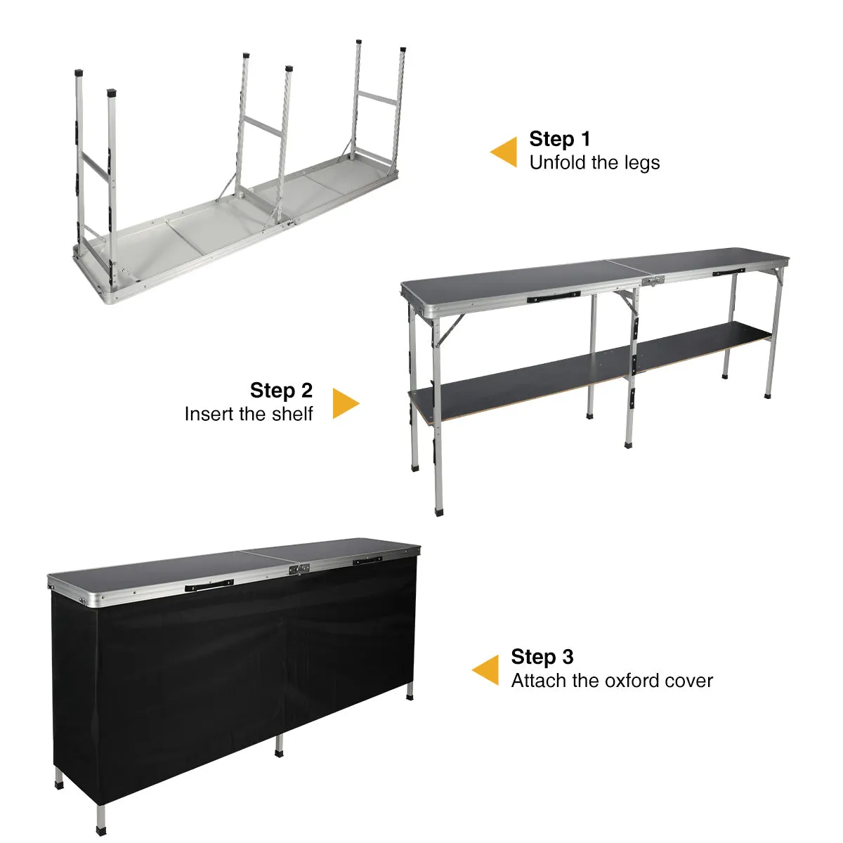 Portable Bar Table with Double Layer for Party