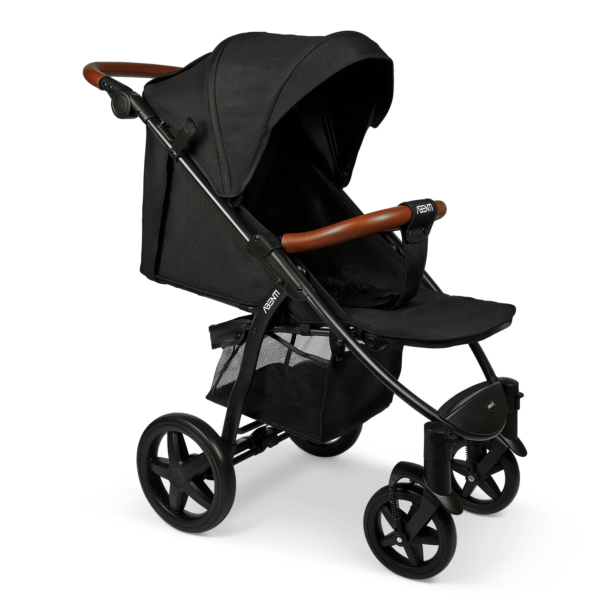 Pushchair Abenti Arezzo Pram Stroller Buggy Footmuff Rain Cover Baby Compact Black