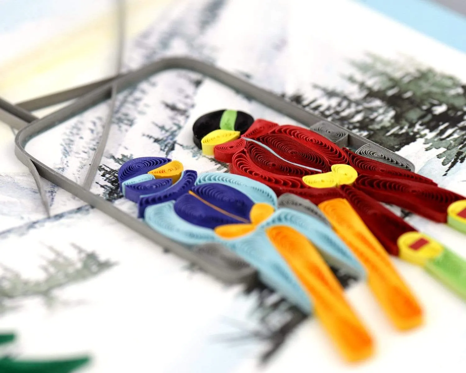 Quilled Ski Lift Greeting Card