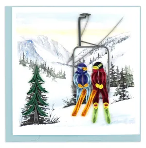Quilled Ski Lift Greeting Card
