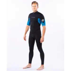 RIP CURL DAWN PATROL 2MM SHORT SLEEVE BACK ZIP BLUE