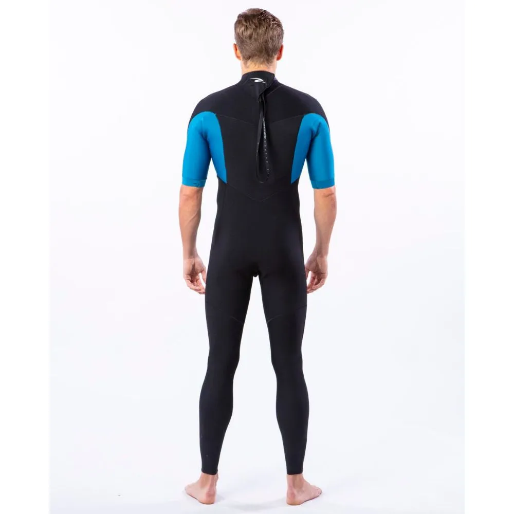 RIP CURL DAWN PATROL 2MM SHORT SLEEVE BACK ZIP BLUE