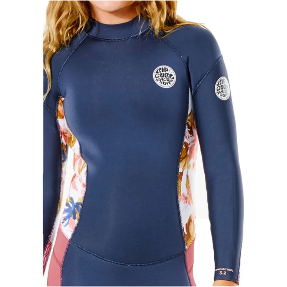 RIP CURL JUNIOR DAWN PATROL 4/3 BACK ZIP SLATE ROSE