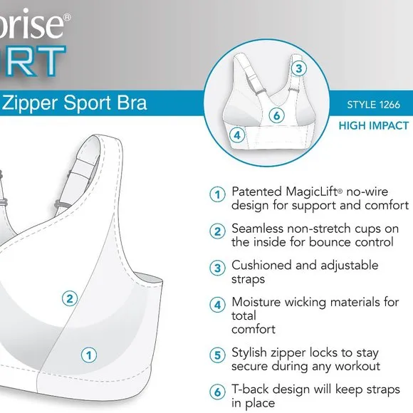 Set of 3! 34DD Glamorise SPORT Bra (DOUBLE-LAYER) Wicking HIGH-IMPACT BLACK NEW