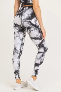Smokescreen Tie Dye Ribbed Seamless Leggings