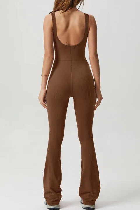 Square Neck Sleeveless Sports Jumpsuit