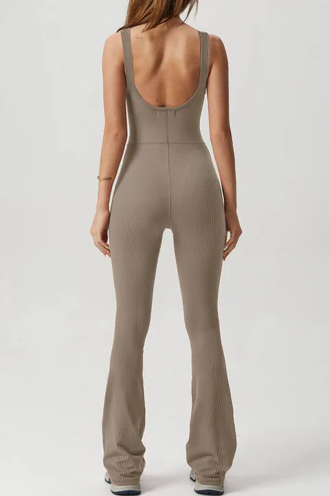 Square Neck Sleeveless Sports Jumpsuit