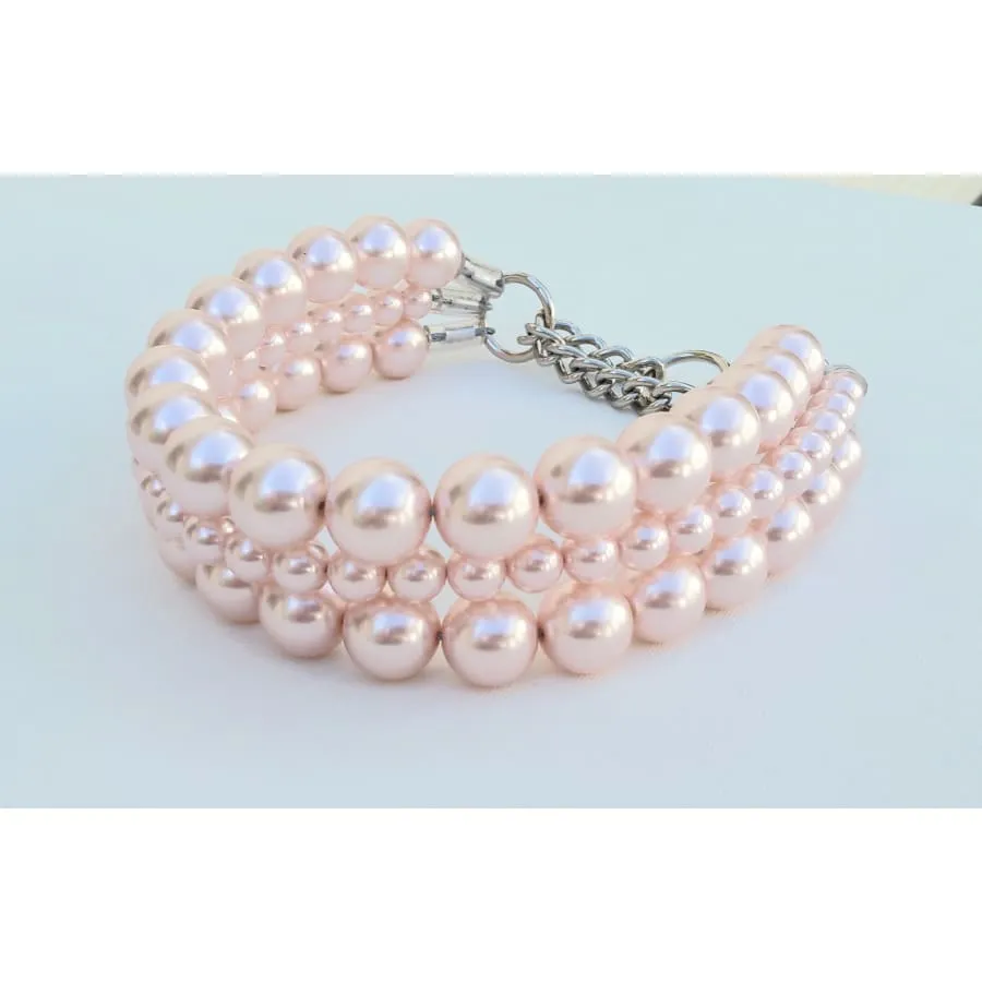 The Beebs in Pink ~ Pearl Dog Collar