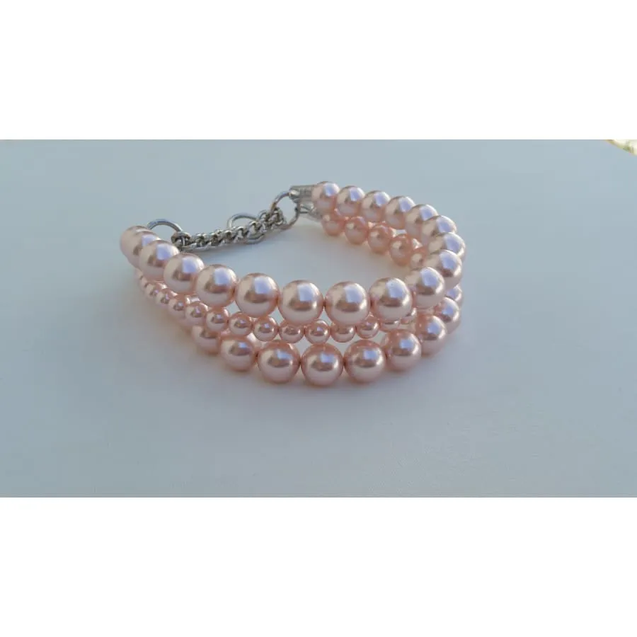 The Beebs in Pink ~ Pearl Dog Collar