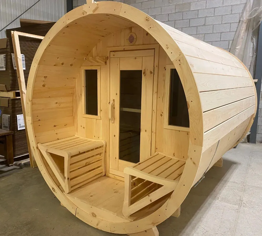 True North 8 Person 9' Long Barrel Sauna