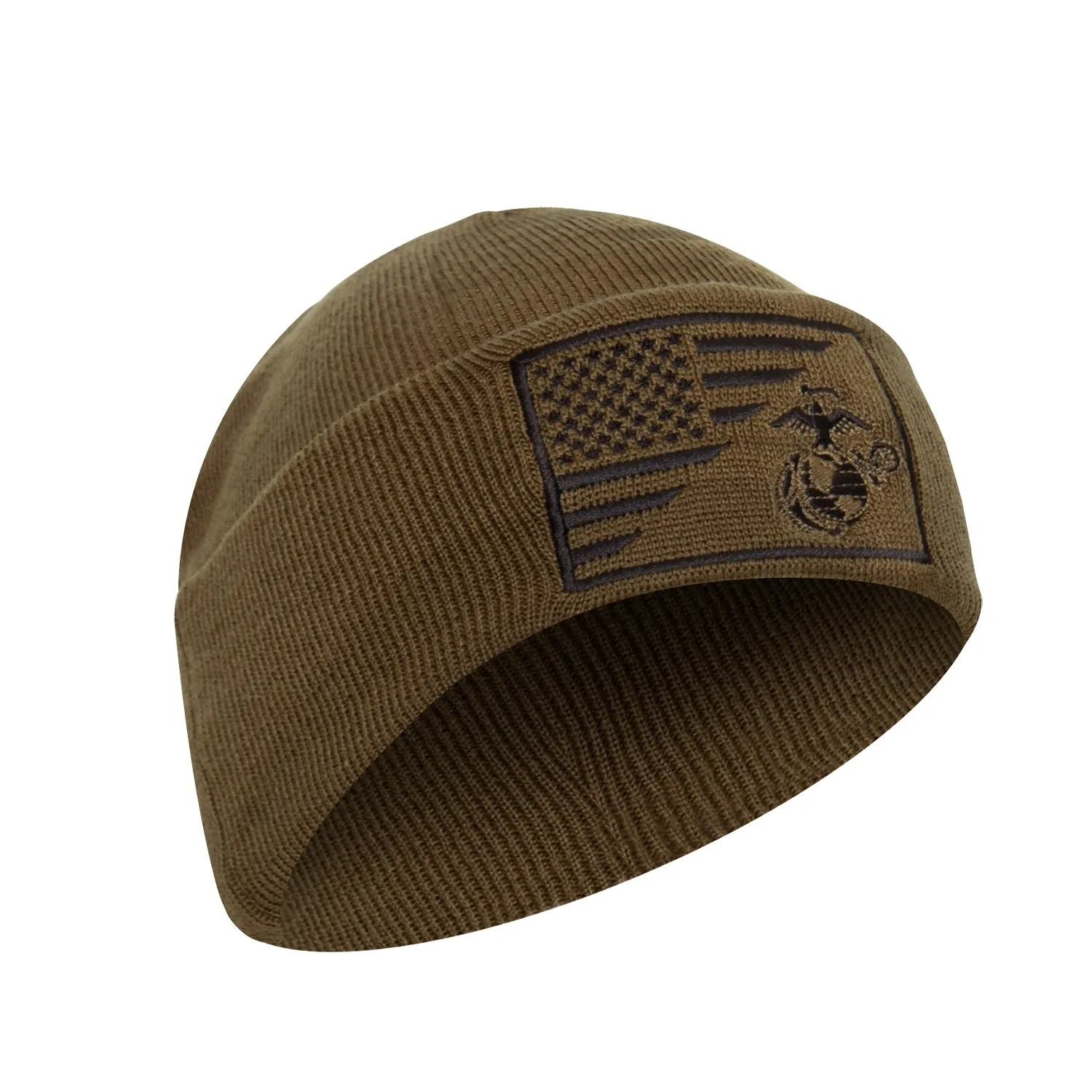 USMC Eagle, Globe and Anchor / US Flag Deluxe Fine Knit Watch Cap
