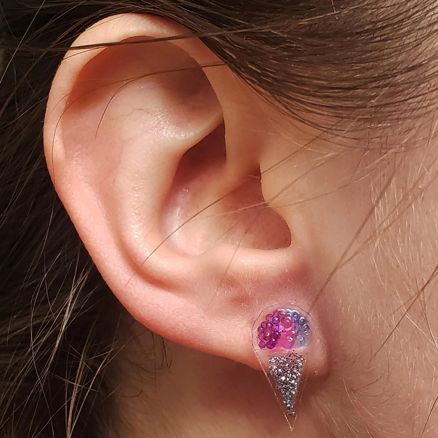 WHITE SNOW CONE EAR CANDY