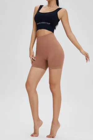 Wide Waistband Sports Biker Shorts