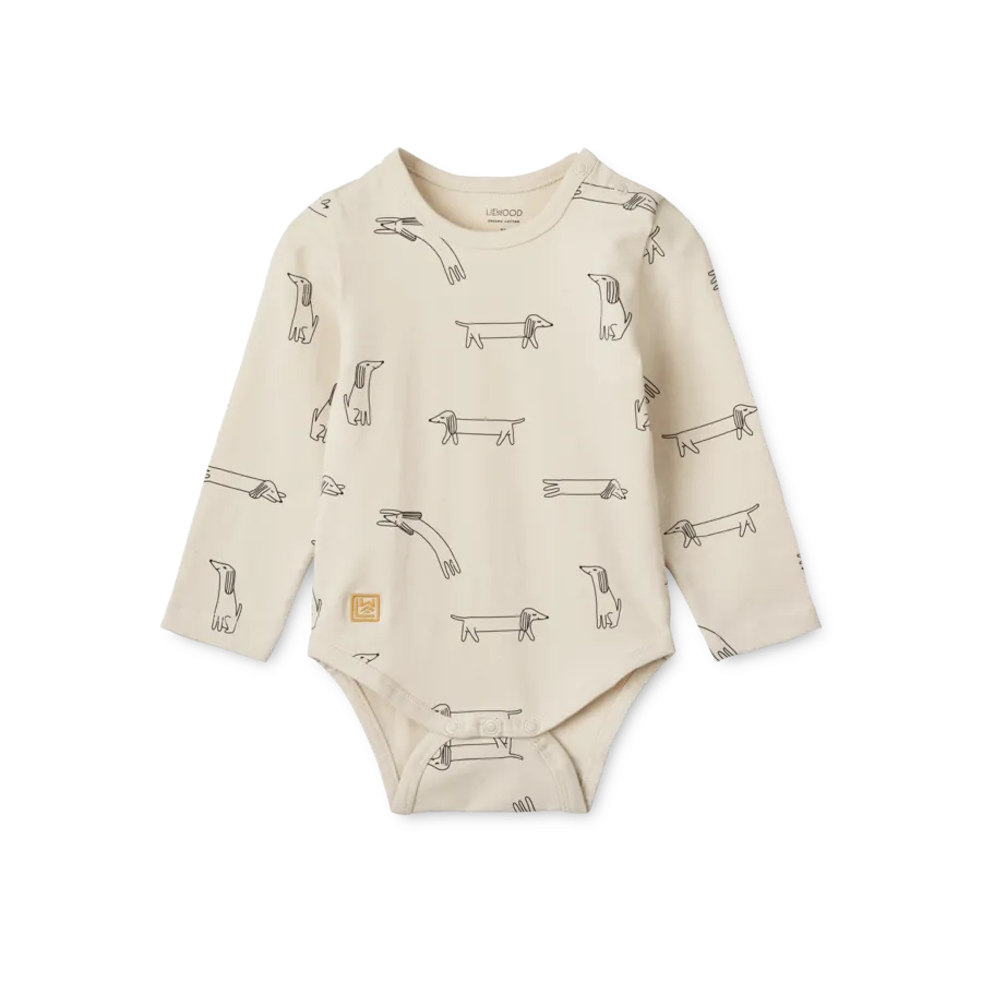 Yanni Doodle Dog Print Long Sleeve Baby Bodysuit (Pack of 2)